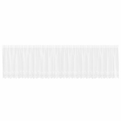 Lace Curtain with Curtains Floral White 120 x 600 cm Polyester