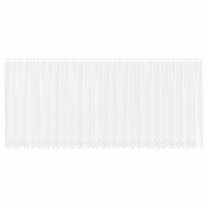 Lace Curtain with Curtains Floral White 140 x 600 cm Polyester