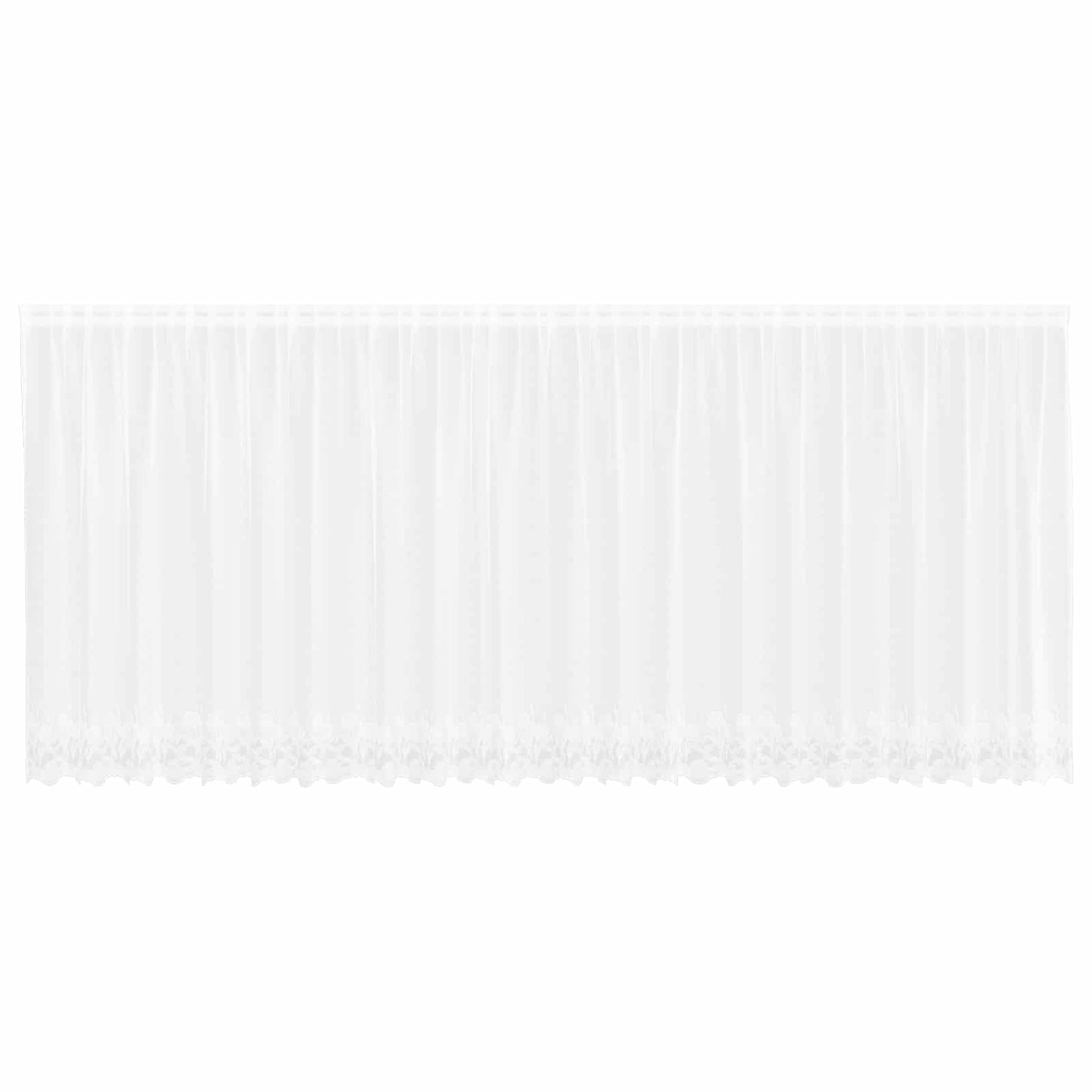 Lace Curtain with Curtains Floral White 160 x 600 cm Polyester