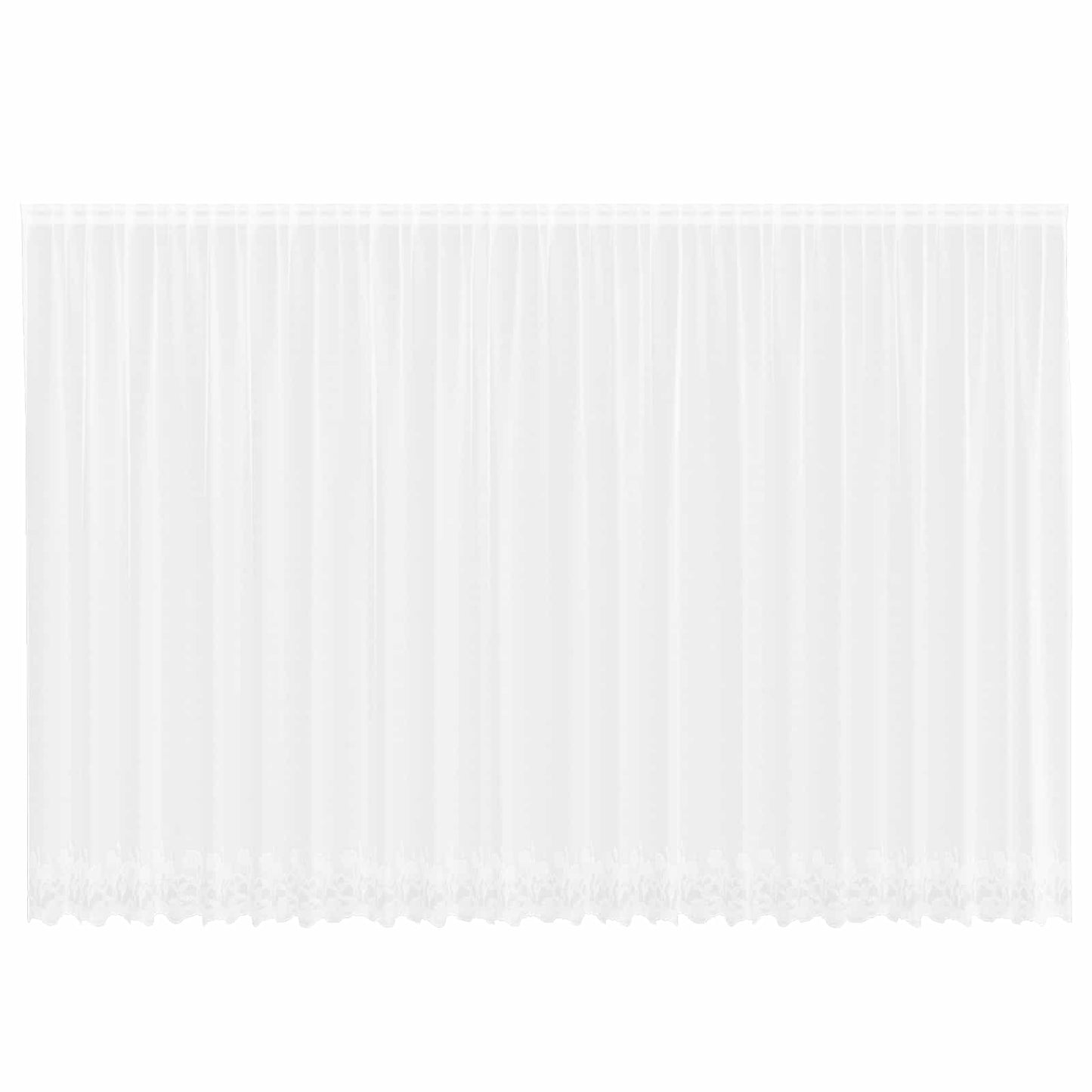 Lace Curtain with Curtains Floral White 200 x 600 cm Polyester