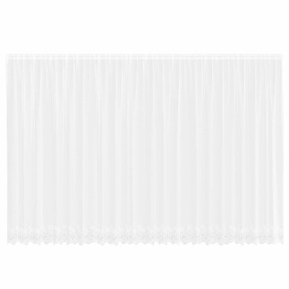 Lace Curtain with Curtains Floral White 220 x 600 cm Polyester