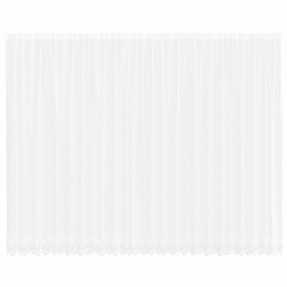 Lace Curtain with Curtains Floral White 300 x 600 cm Polyester