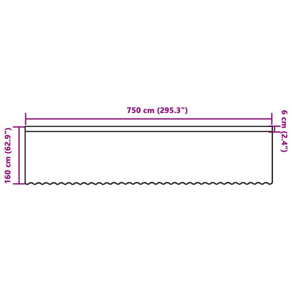 Lace Curtain with Curtains Floral White 160 x 750 cm Polyester