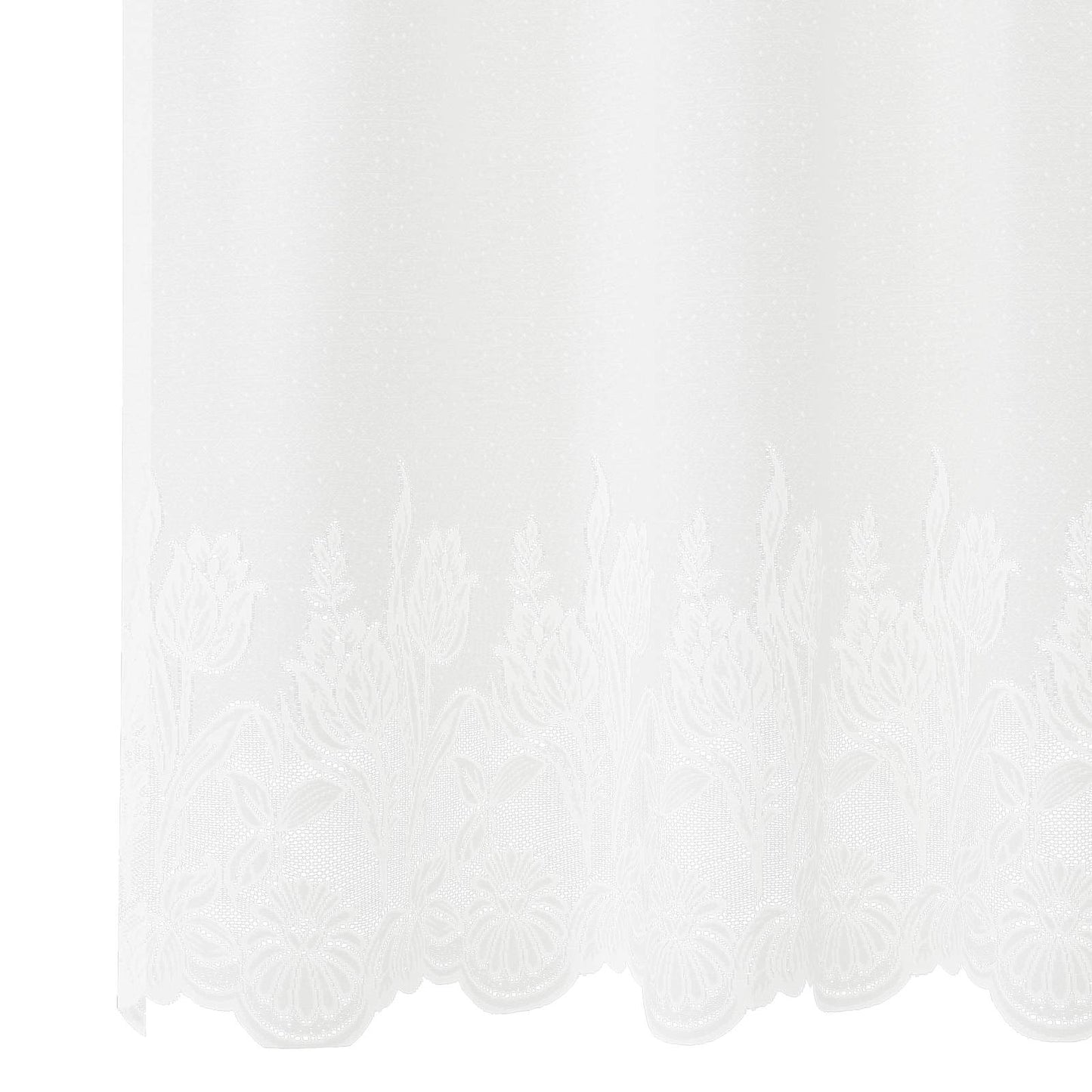 Lace Curtain with Curtains Floral White 80 x 1200 cm Polyester