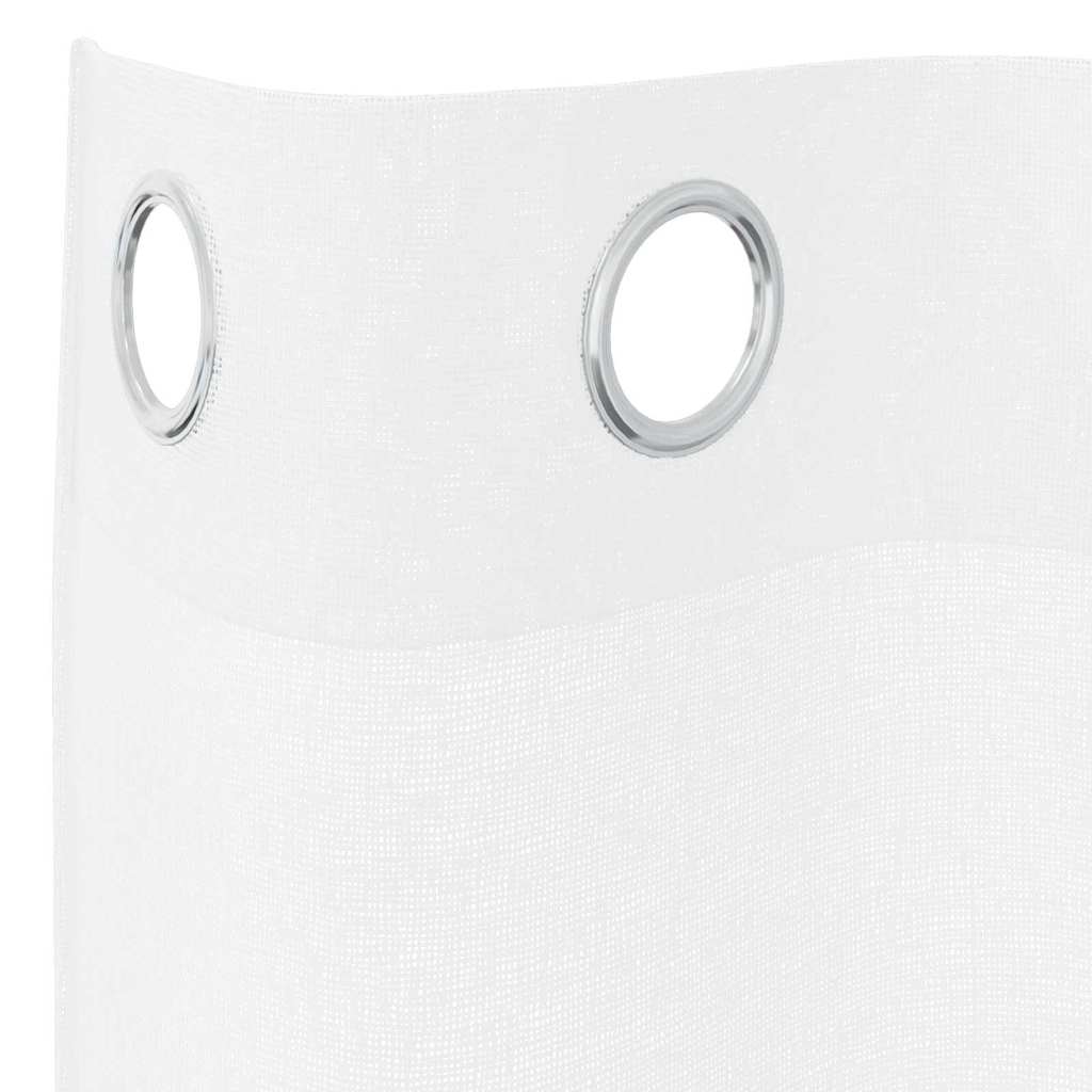 Voile Curtain with Curtains 2 pcs White 140 x 140 cm Polyester