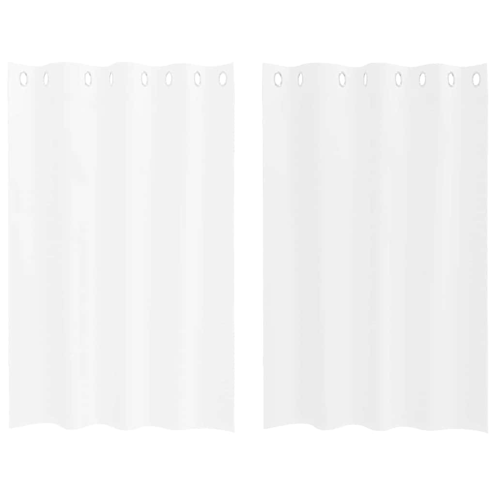 Voile Curtain with Curtains 2 pcs White 140 x 140 cm Polyester