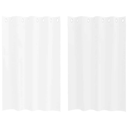 Voile Curtain with Curtains 2 pcs White 140 x 140 cm Polyester