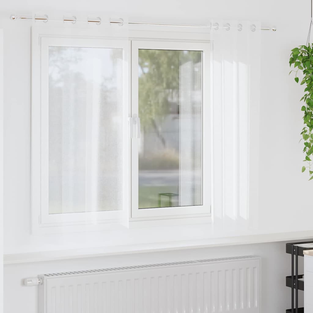 Voile Curtain with Curtains 2 pcs White 175 x 140 cm Polyester