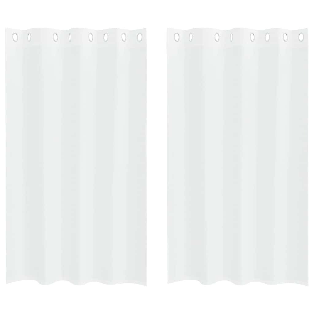 Voile Curtain with Curtains 2 pcs White 175 x 140 cm Polyester