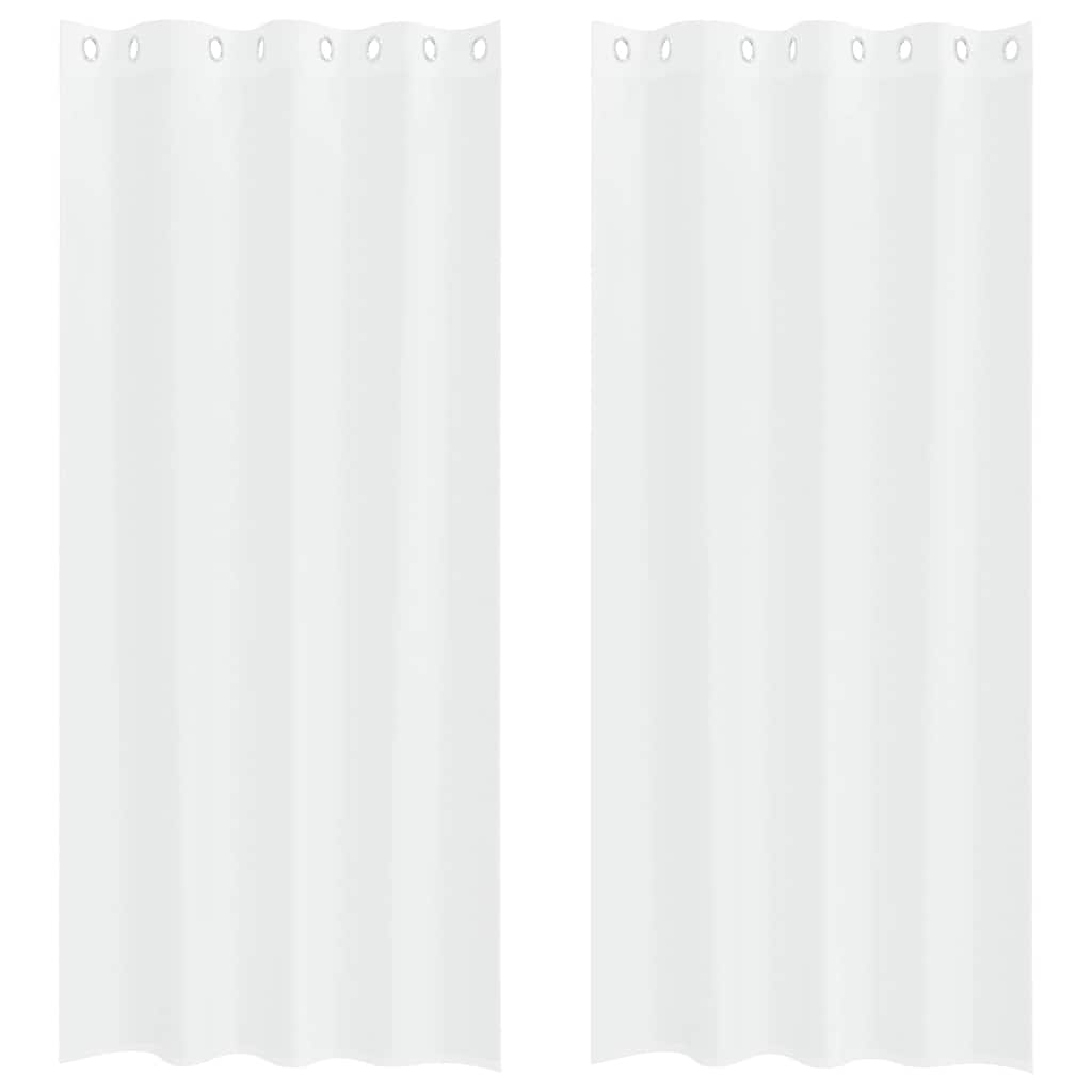 Voile Curtain with Curtains 2 pcs White 245 x 140 cm Polyester