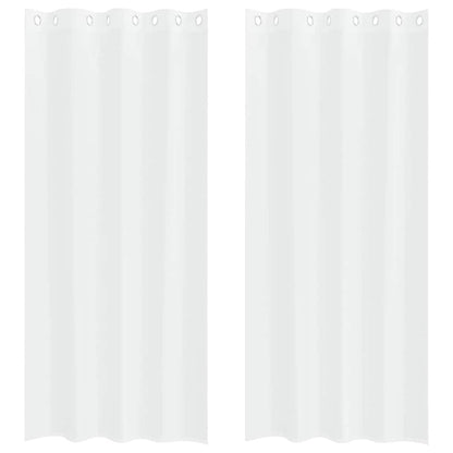Voile Curtain with Curtains 2 pcs White 245 x 140 cm Polyester