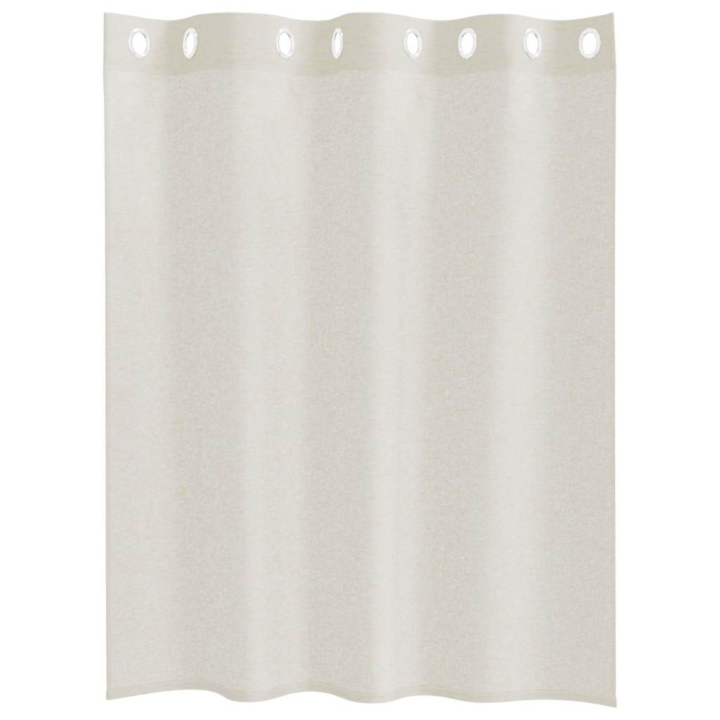 Voile Curtain with Curtains 2 pcs Cream 140 x 140 cm Polyester