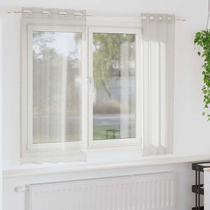 Voile Curtain with Curtains 2 pcs Cream 175 x 140 cm Polyester