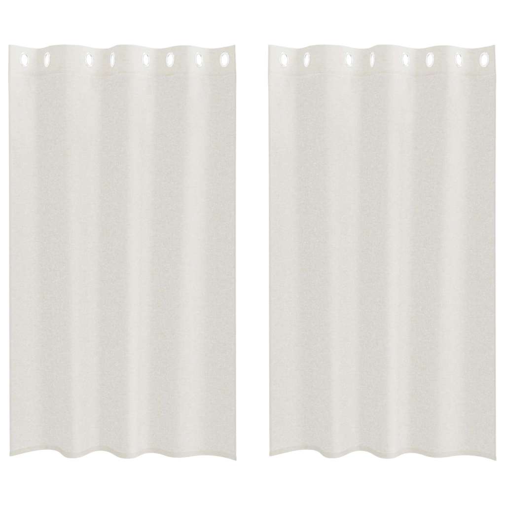 Voile Curtain with Curtains 2 pcs Cream 175 x 140 cm Polyester
