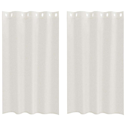 Voile Curtain with Curtains 2 pcs Cream 175 x 140 cm Polyester
