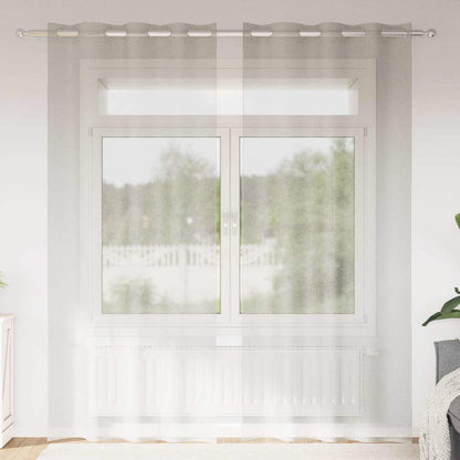 Voile Curtain with Curtains 2 pcs Cream 225 x 140 cm Polyester