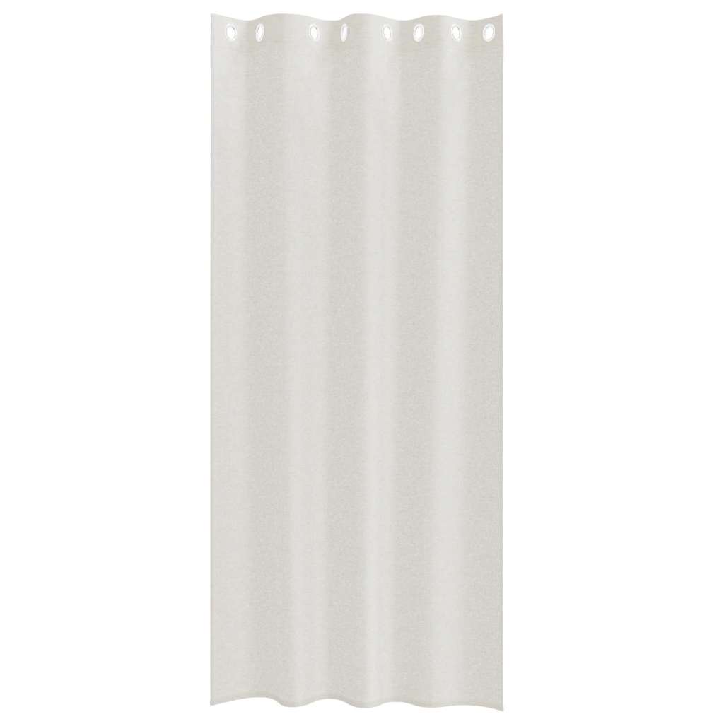 Voile Curtain with Curtains 2 pcs Cream 225 x 140 cm Polyester