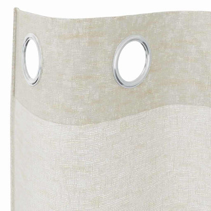 Voile Curtain with Curtains 2 pcs Cream 245 x 140 cm Polyester