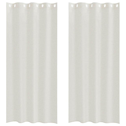 Voile Curtain with Curtains 2 pcs Cream 245 x 140 cm Polyester
