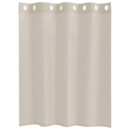 Voile Curtain with Curtains 2 pcs Sand 140 x 140 cm Polyester