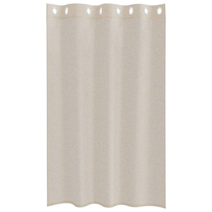 Voile Curtain with Curtains 2 pcs Sand 175 x 140 cm Polyester