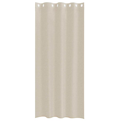 Voile Curtain with Curtains 2 pcs Sand 260 x 140 cm Polyester