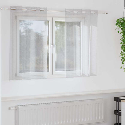 Voile Curtain 2 pcs Light Grey 140 x 140 cm Polyester
