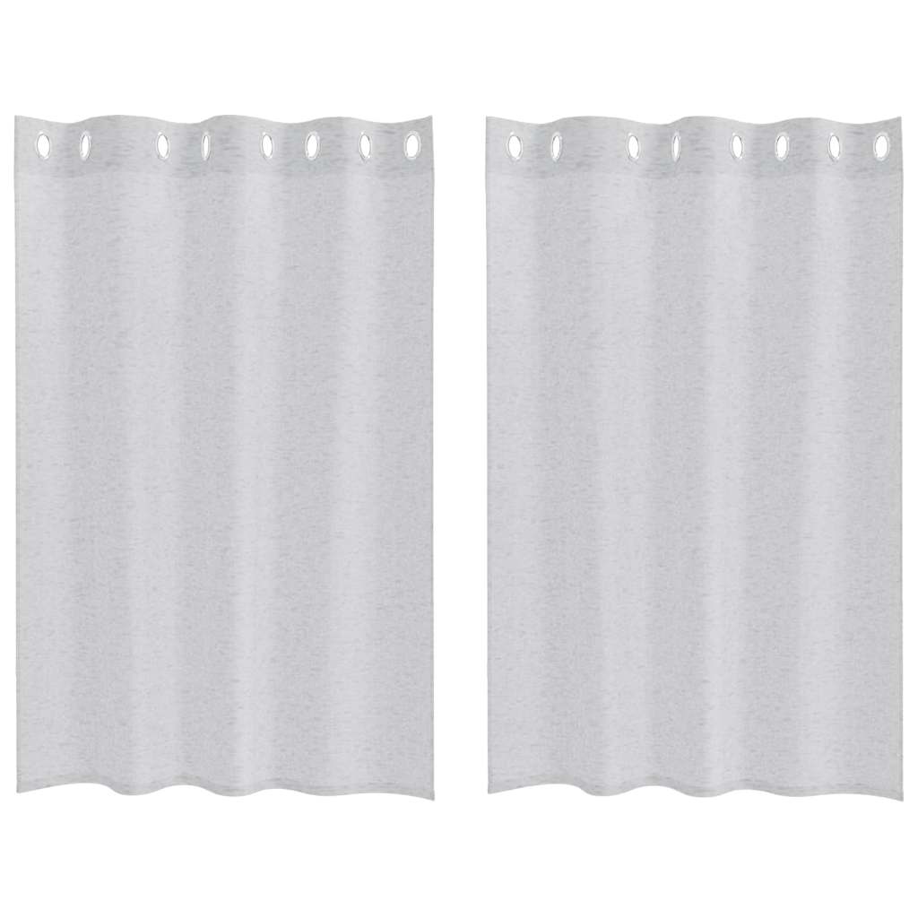 Voile Curtain 2 pcs Light Grey 140 x 140 cm Polyester