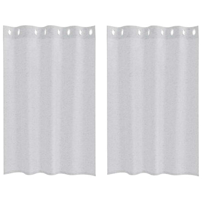 Voile Curtain 2 pcs Light Grey 140 x 140 cm Polyester