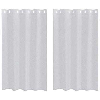 Voile Curtain 2 pcs Light Grey 175 x 140 cm Polyester