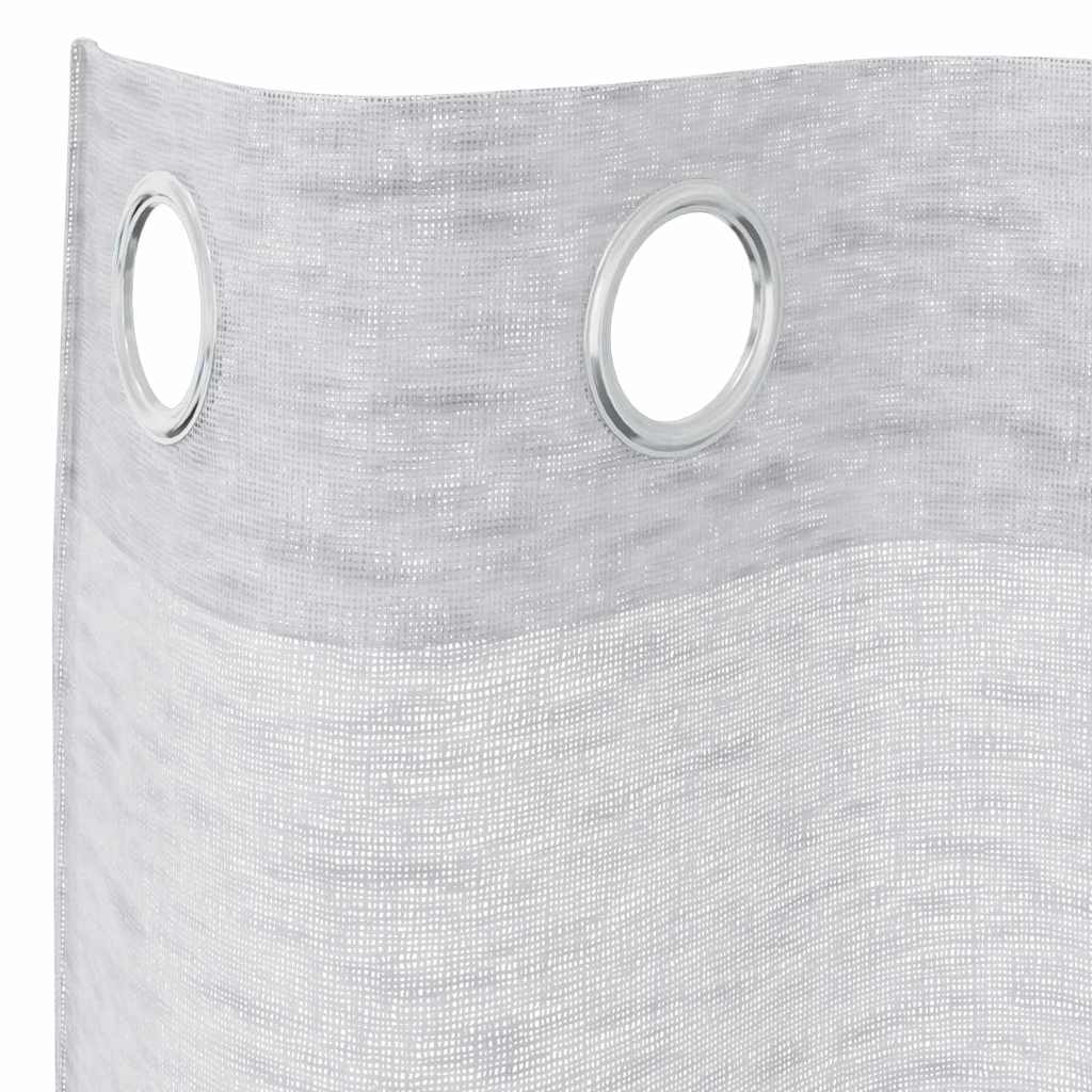 Voile Curtain 2 pcs Light Grey 245 x 140 cm Polyester