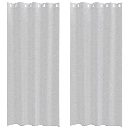 Voile Curtain 2 pcs Light Grey 245 x 140 cm Polyester