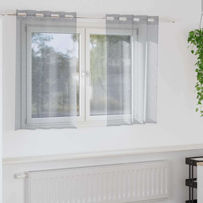 Voile Curtain 2 pcs Dark Grey 140 x 140 cm Polyester