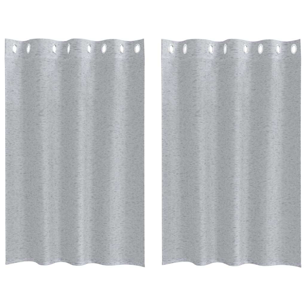 Voile Curtain 2 pcs Dark Grey 140 x 140 cm Polyester