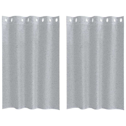Voile Curtain 2 pcs Dark Grey 140 x 140 cm Polyester