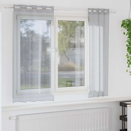 Voile Curtain 2 pcs Dark Grey 175 x 140 cm Polyester