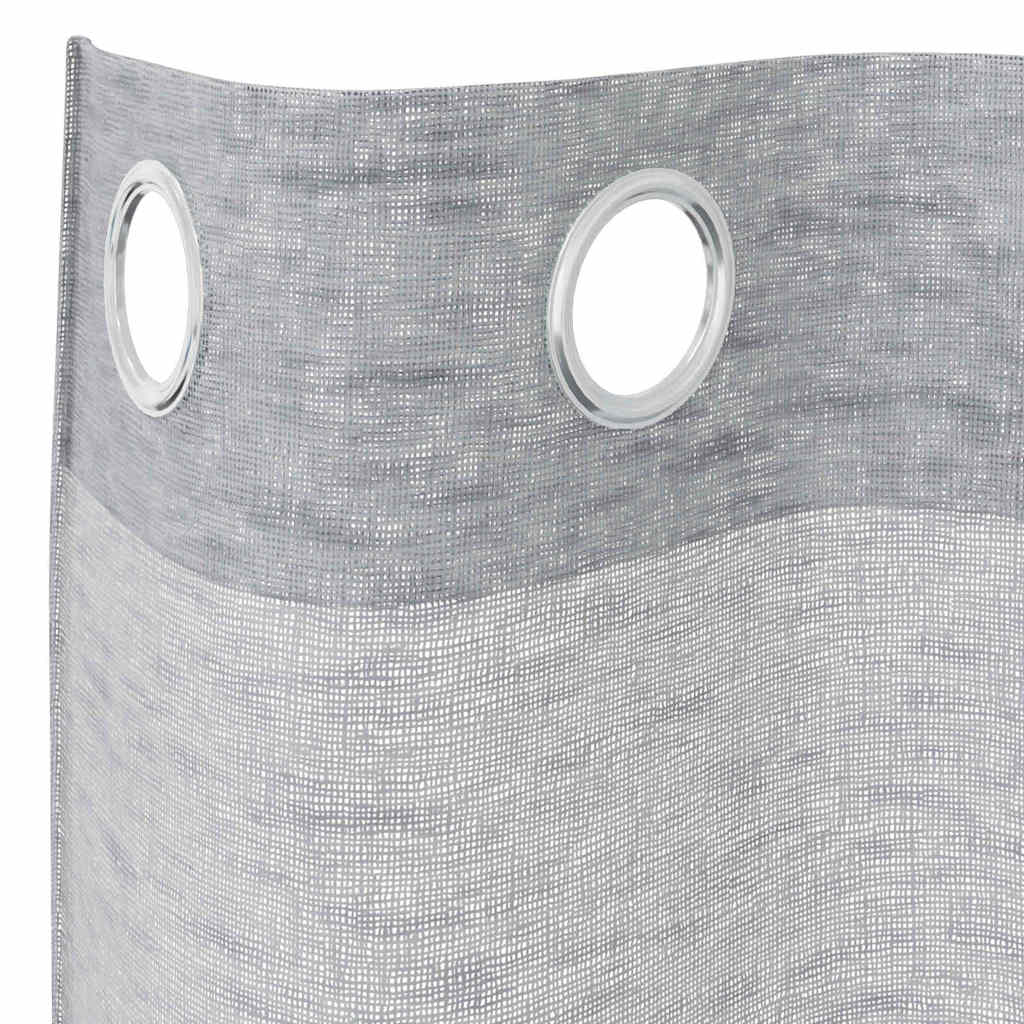 Voile Curtain 2 pcs Dark Grey 225 x 140 cm Polyester