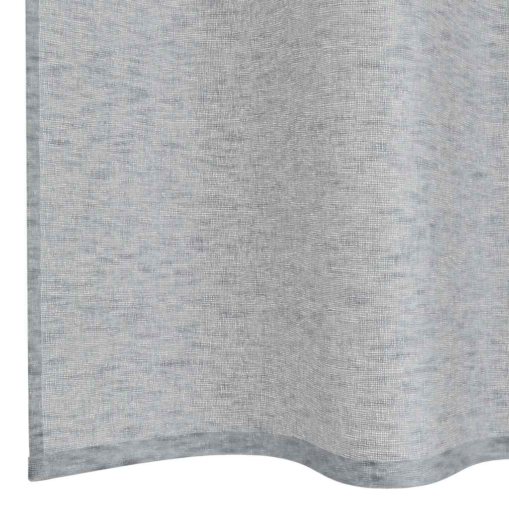 Voile Curtain 2 pcs Dark Grey 245 x 140 cm Polyester