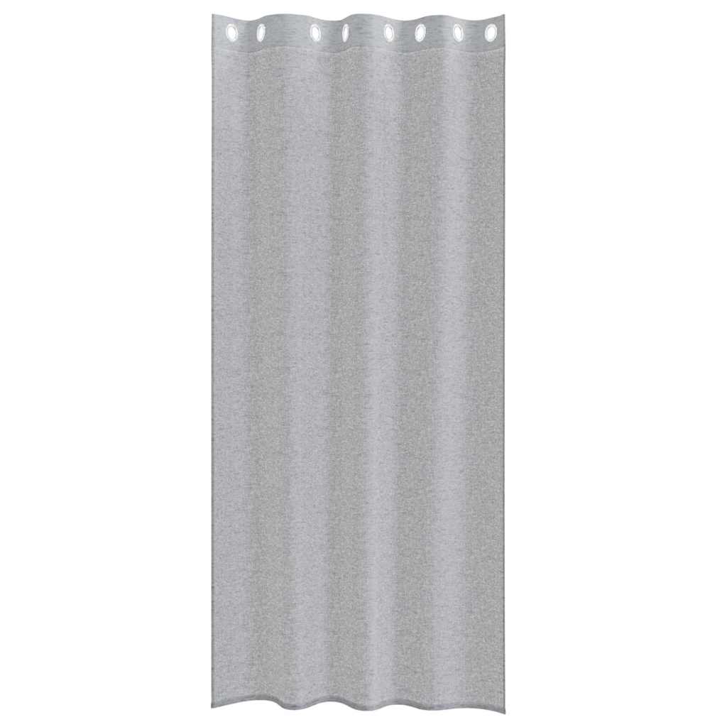 Voile Curtain 2 pcs Dark Grey 245 x 140 cm Polyester