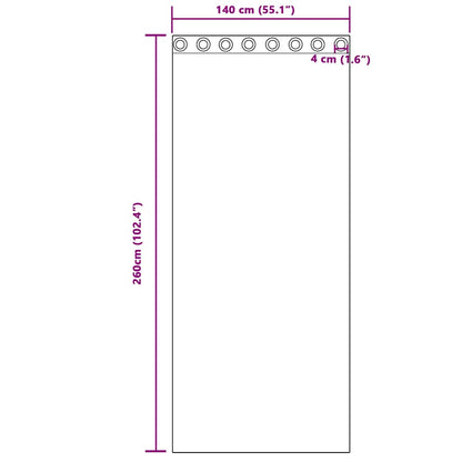 Voile Curtain 2 pcs Dark Grey 260 x 140 cm Polyester