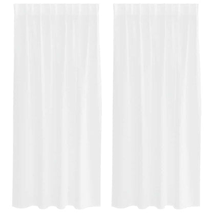 Voile Curtain with Curtains 2 pcs White 175 x 140 cm Polyester