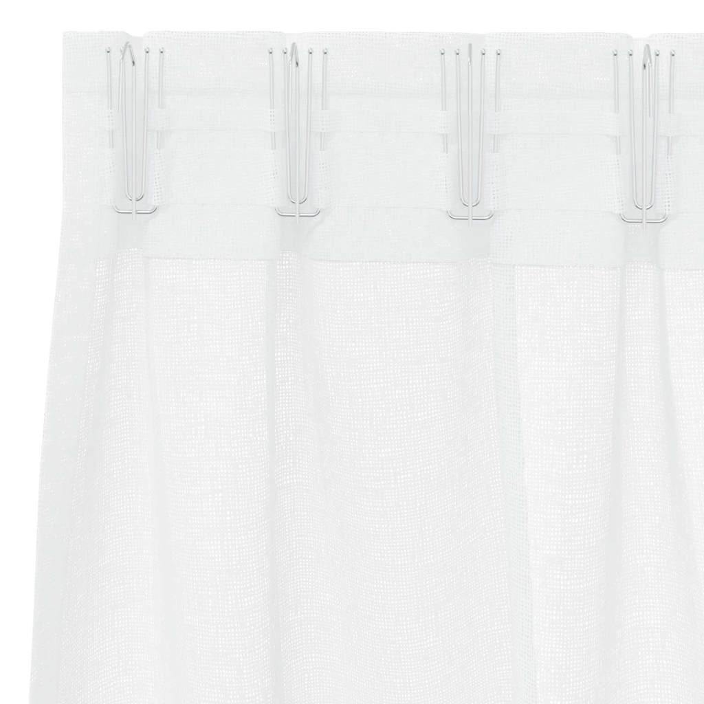 Voile Curtain with Curtains 2 pcs White 225 x 140 cm Polyester