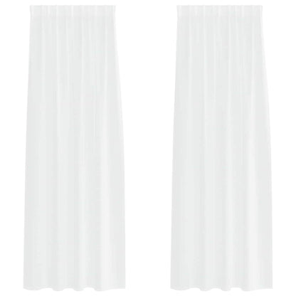 Voile Curtain with Curtains 2 pcs White 225 x 140 cm Polyester