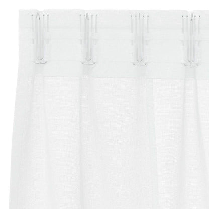 Voile Curtain with Curtains 2 pcs White 260 x 140 cm Polyester