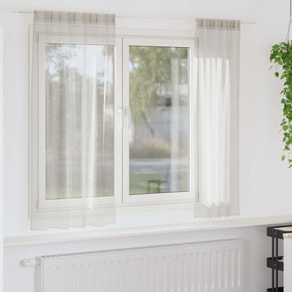 Voile Curtain with Curtains 2 pcs Cream 175 x 140 cm Polyester