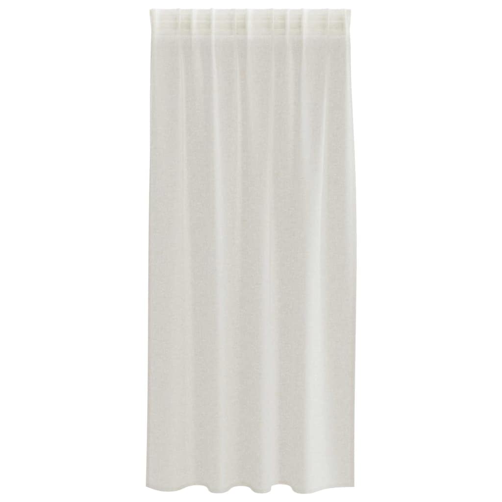 Voile Curtain with Curtains 2 pcs Cream 175 x 140 cm Polyester