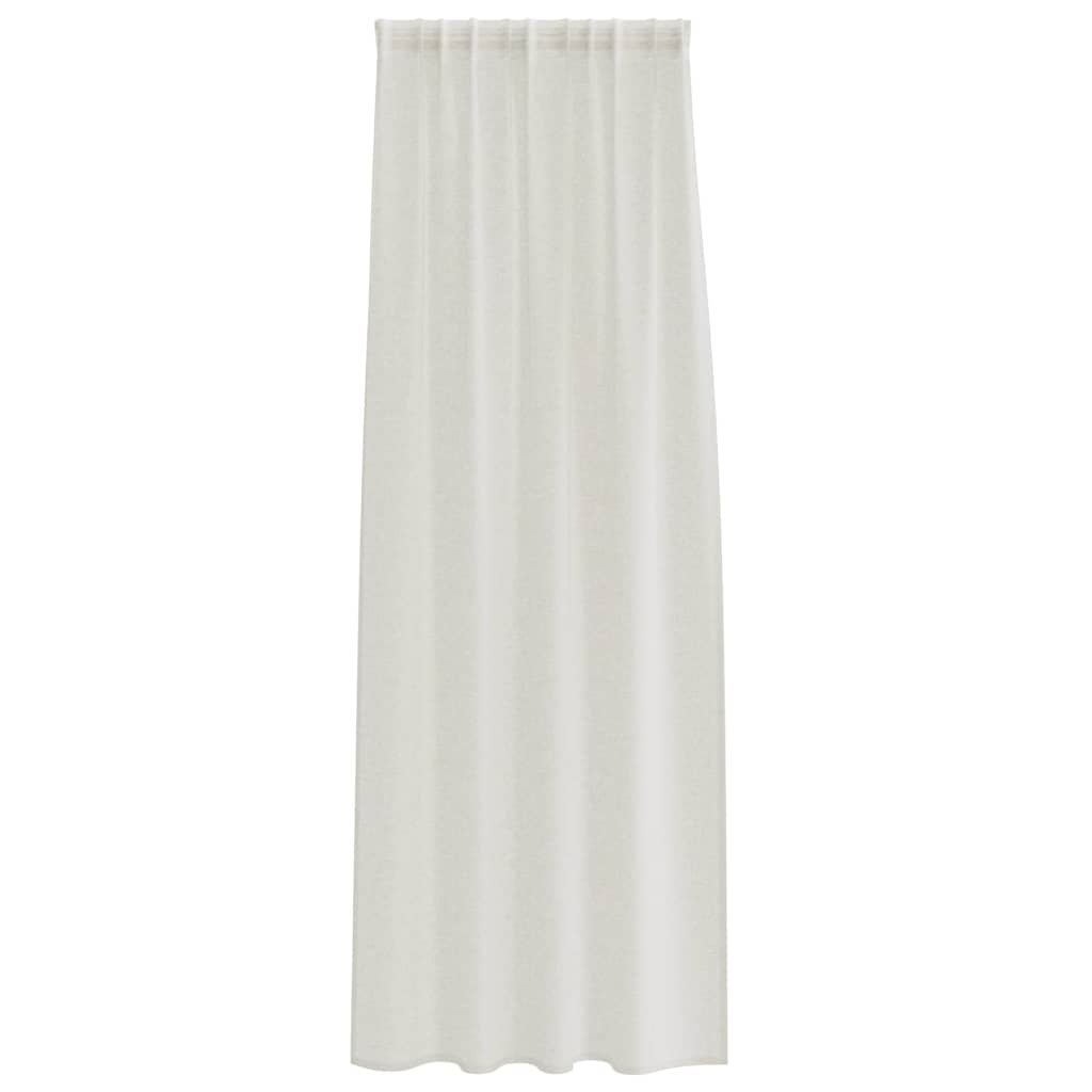 Voile Curtain with Curtains 2 pcs Cream 225 x 140 cm Polyester