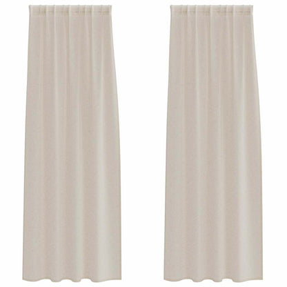 Voile Curtain 2 pcs Sand 260 x 140 cm Polyester