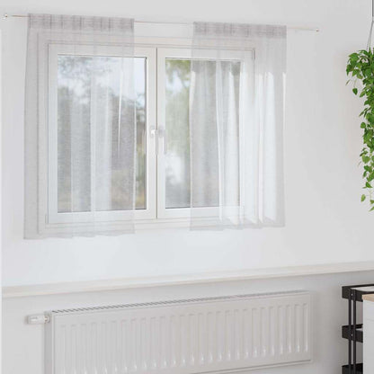 Voile Curtain 2 pcs Light Grey 140 x 140 cm Polyester