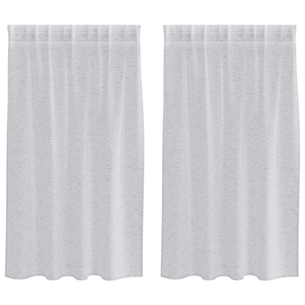 Voile Curtain 2 pcs Light Grey 140 x 140 cm Polyester